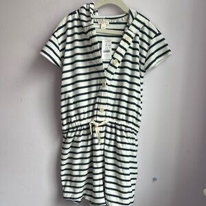 Hooded Short Sleeve Terrycloth Romper